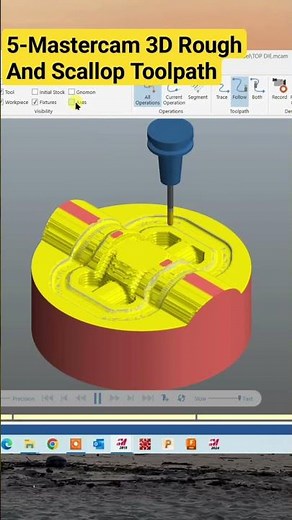 #Mastercam Optirough And Scallop Toolpath #3D Rough Program #shorts #viralvideo #shortvideo #viral