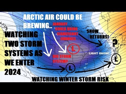 Watching two storms entering 2024! Arctic air possible into January.. Winter storm risk! Latest info