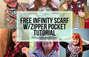 2018 Holiday Freebies :: Infinity Scarf with Hidden Zipper Pocket - Patterns for Pirates