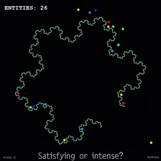 Can this infinite fractal hold them all? ❄️🤔💀 #fractal #physics #simulation