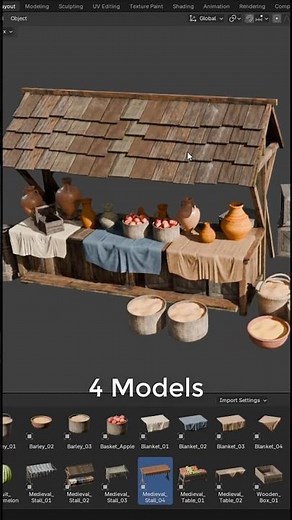 Blender Medieval Assets #3d #blender3d