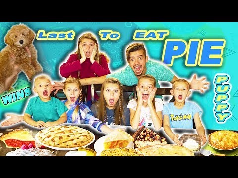 Last To Eat Pie Wins Cute Baby Puppy!!