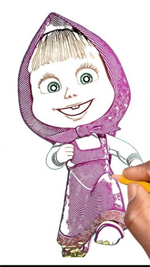 How to Draw Masha with Bear Easy for Kids | Step by Step Drawing & Coloring #howtodraw #cartoondra