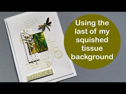 Using the last piece of squished tissue background a little mixed media!