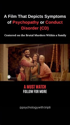 Psychology With Tripti Sethi🌻 on Instagram: "Barot House is a psychological thriller that subtly depicts symptoms of psychopathy and conduct disorder (CD) through a series of brutal murders within a family. The film explores how emotional detachment, lack of empathy, suppressed trauma, and antisocial traits can manifest behind closed doors—turning a home into a psychological crime scene. More than a murder mystery, it’s a chilling study of the criminal mind and fractured family dynamics. Follow