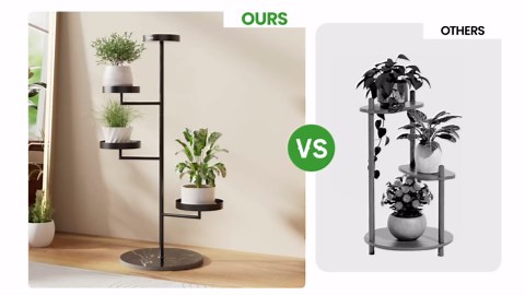 Rotating Plant Stand Indoor, Metal 4 Tier Corner Tall Potted Shelf, Tiered Flower Pot Holder Shelves Display Rack Outdoor for Multiple Plants, for Patio Garden Balcony Living Room Bedroom