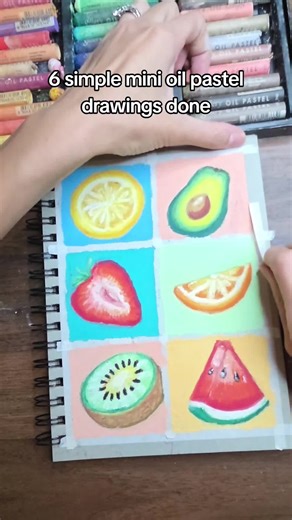 Mini Oil pastel series done. ✨️ Come check out the mini tutorials! #oilpasteldrawing #drawingtutorial #miniart #smallartist #satisfyingart