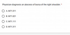 Physician diagnosis: an abscess of the bursa of the right shoul... | Filo