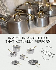 Our Stainless Clad Cookware, used in thousands of top kitchens around the world, now reimagined in Limited-Edition Antique Brass. | Made In Cookware