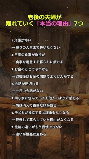 老後の夫婦が離れていく「本当の理由」7つ #熟年夫婦 #夫婦関係 #老後の暮らし #シニア世代 #定年後の生活