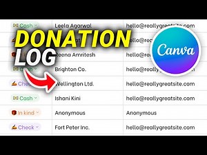 How To Make a Donation Log in Canva Fast!