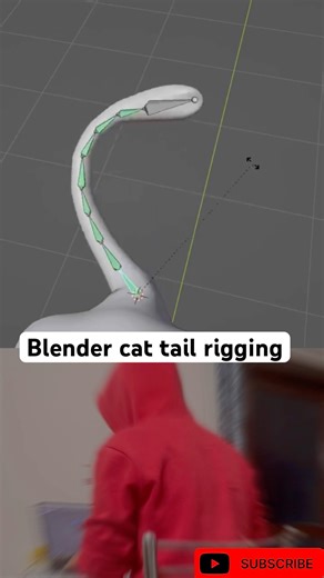 Blender Cat Tail Rigging | Noob vs Pro 🦴🐾 #blender#blendertutorial#blenderanimation#blendershorts