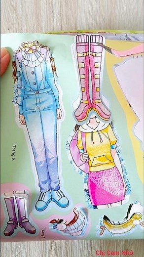 Cute winter outfit sticker set for girls.