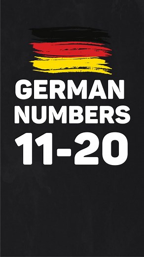 How to Count In German Counting German Numbers 11-20 Tutorial 11 - elf 12 - zwölf 13 - dreizehn 14 - vierzehn 15 - fünfzehn 16 - sechzehn 17 - siebzehn 18 - achtzehn 19 - neunzehn 20 - zwanzig #deutschezahlen #germanumbers #countingerman #counting | German.basics