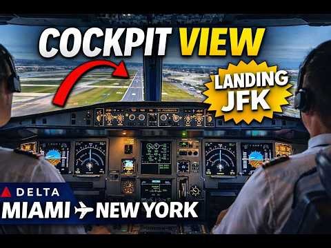 Delta A320 Cockpit View Miami to New York ✈️ | Full Flight + Landing JFK