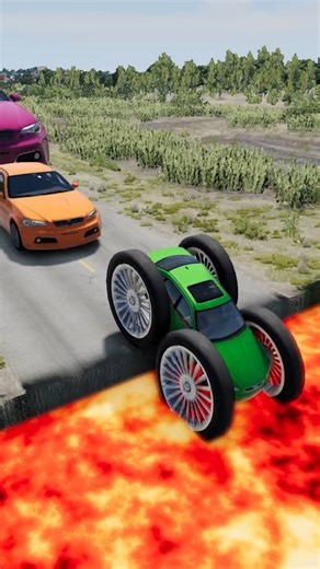 Big and Small Cars vs Unfinished Road – BeamNG.drive #shorts #beamngdrive #automobile #usa #beamng