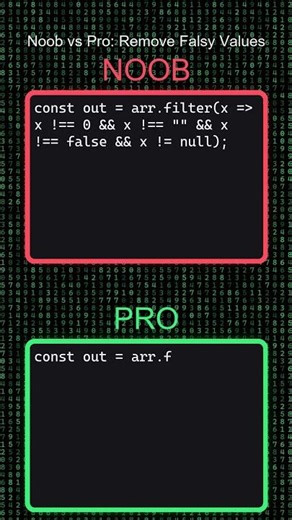 Noob vs Pro: Remove Falsy Values (filter(Boolean))