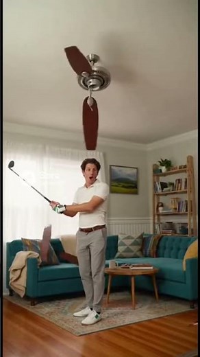 Ceiling Fan Smashed with a Golf Club – Brutal Destruction and Flying Debris!