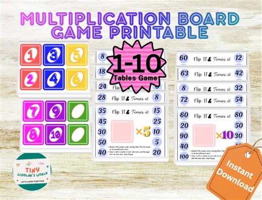 Multiplication Board Game Printable | Math Board Game for Kids | Fun Times Tables Practice | Classroom Activity - Etsy