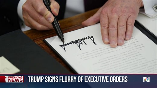 President Donald Trump on Monday issued roughly 1,500 pardons and commuted the sentences of 14 of his supporters in connection with the attack on the U.S. Capitol on Jan. 6, 2021. Meanwhile, Trump got straight to work, signing a slew of executive orders Monday in an attempt to quickly implement his agenda. NBC News' Peter Alexander pressed Mr. Trump on why pardon people who assaulted law enforcement. | NBC Nightly News with Tom Llamas