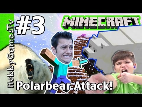 Polar Bear Hunt Minecraft Survival Mode Tutorial! Creepers Attack HobbyGuy #3 HobbyGamesTV