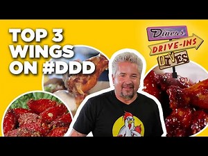 Top 3 Most-Insane Wings in #DDD History | Diners, Drive-Ins and Dives with Guy Fieri | Food Network