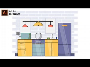 Adobe Illustrator CC Tutorial Flat Design - Kitchen Design