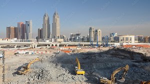 Construction Site in Dubai United Arab Emirates. Time Lapse