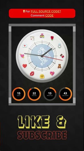 Valentine’s Day Time Clock ⏰❤️ | Romantic Countdown Clock