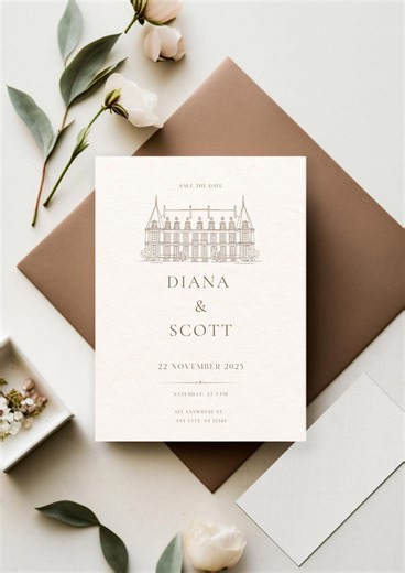Elegant Royal Wedding Invitation Template, Editable Canva Template, Printable Digital Download - Etsy
