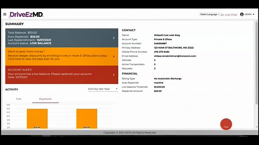 E-ZPass Account Update: Credit Card