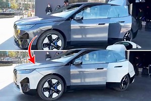 BMW electric iX changes COLOUR from grey to white at the touch of a button