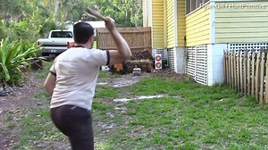 Professional primitive weapons YouTuber shows how to throw atlatl