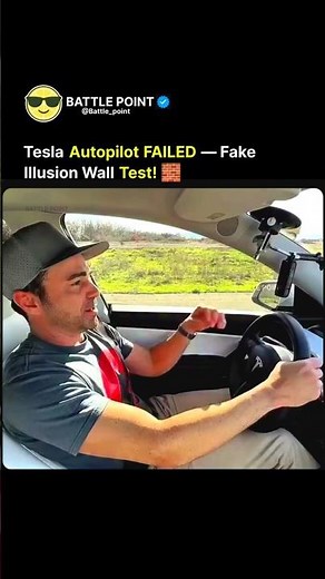 Tesla Autopilot FAILED — Fake Illusion Wall Test! 🧱