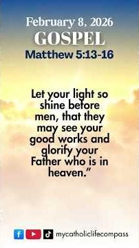 Gospel Reading February 8 2026 | Matthew 5:13-16 #gospel #dailybread #dailygospel #gospelofmatthew