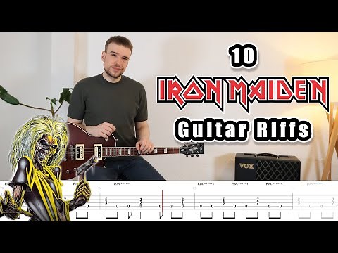 10 Iconic IRON MAIDEN Guitar Riffs (with Tabs)