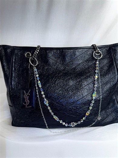 Swarovski Crystal Long Bag Chain: Aurora Cube Crystal Personalized Bag Charm - Etsy