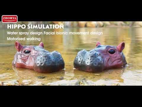 Wholesale 2.4G Realistic Remote Control Swimming Hippo with Moving Ears, Eyes & Water Spray
