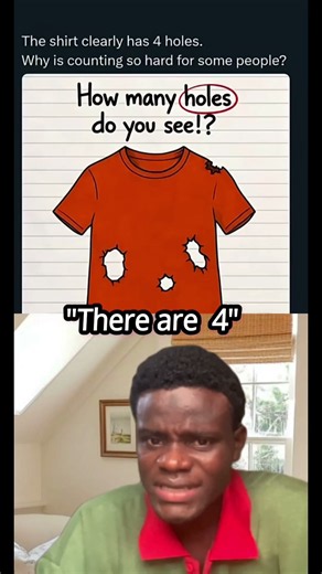 How many holes can you find on the T shirt?