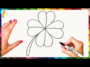 How To Draw A Clover Step By Step 🍀 Clover Drawing Easy