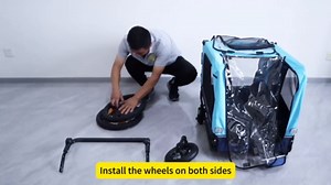 Extra Large Dog Bike Trailer, 2-in-1 Convertible Pet Stroller Cart Bicycle Carrier with Swivel Wheels & Universal Hitch, Foldable Pet/Cargo Carrier for Bicycles Camping Hiking