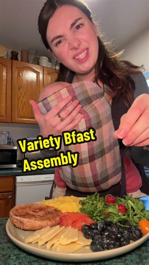Variety Breakfast Plate Assembly: Soft Scramble Focus