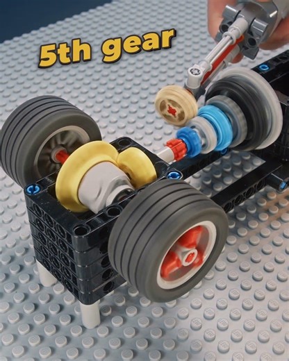 Lego 7-Speed Gearbox: 1st Gear vs. 7th Gear ⚙️ #LegoTechnic #Engineering #car #gearbox