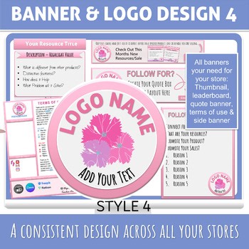 TPT Banner and Logo Design Template 4 Starter Kit for Beginners