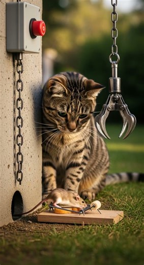 Cat: Damn it! Why didn’t the trap react?🐱🐹🐱 Sneaky mouse escapes again