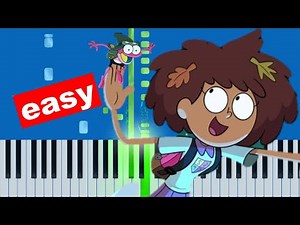 Amphibia Intro Theme Song - Disney (Slow Easy) Piano Beginner Tutorial