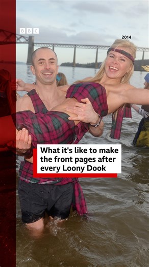 Joda Quigley is a regular participant in the annual Loony Dook, braving the freezing waters of the Firth of Forth each New Year’s Day. The gym owner has become a familiar face at the event and is often captured by photographers, with her picture regularly appearing in newspapers the following morning. More stories from around Scotland ➡️ bbc.in/4bPBj1z | BBC Scotland News