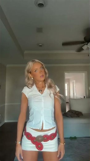 #white #snow #button #polo #top #mini #skirt #red #studded #belt #cowboy #boots #heart #necklace 1