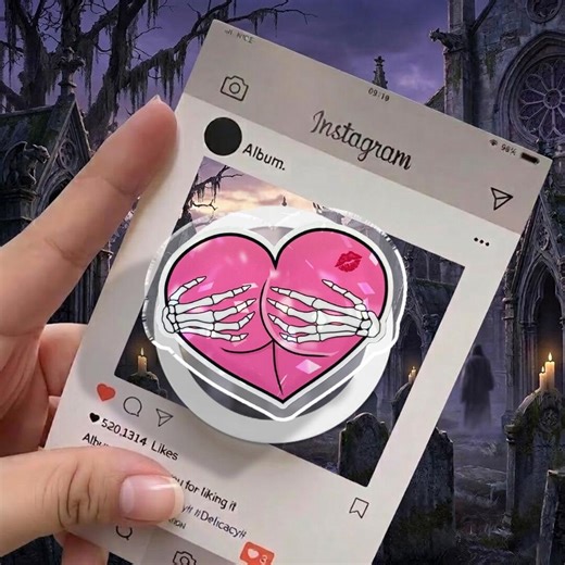 Skeleton Hands Heart Phone Grip, Cute Goth Phone Holder, Pink Gothic Heart Grip, Spooky Love Aesthetic Phone Stand, Alt Girl Gift - Etsy