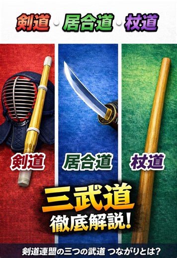 【全剣連】三武道とは？剣道・居合道・杖道の違いについて #剣道 #居合道 #杖道 #全日本剣道連盟 #武道